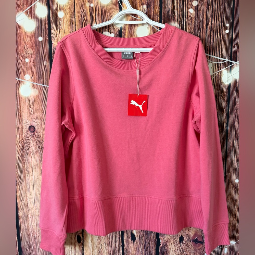 Puma Vibrant Pink Crewneck With Back Zipper Detail